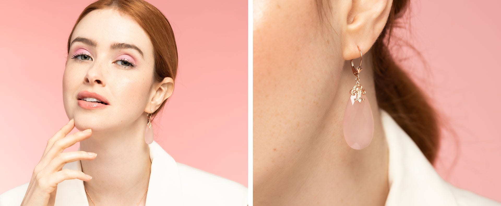 Vente : boucles d'oreilles en or rose
