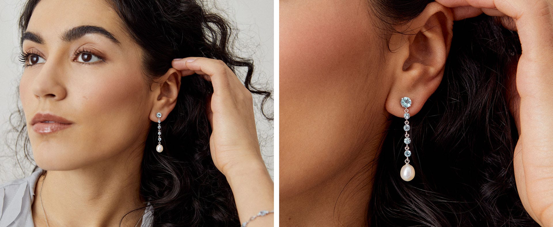 Multi pierres précieuses : boucles d'oreilles en or blanc
